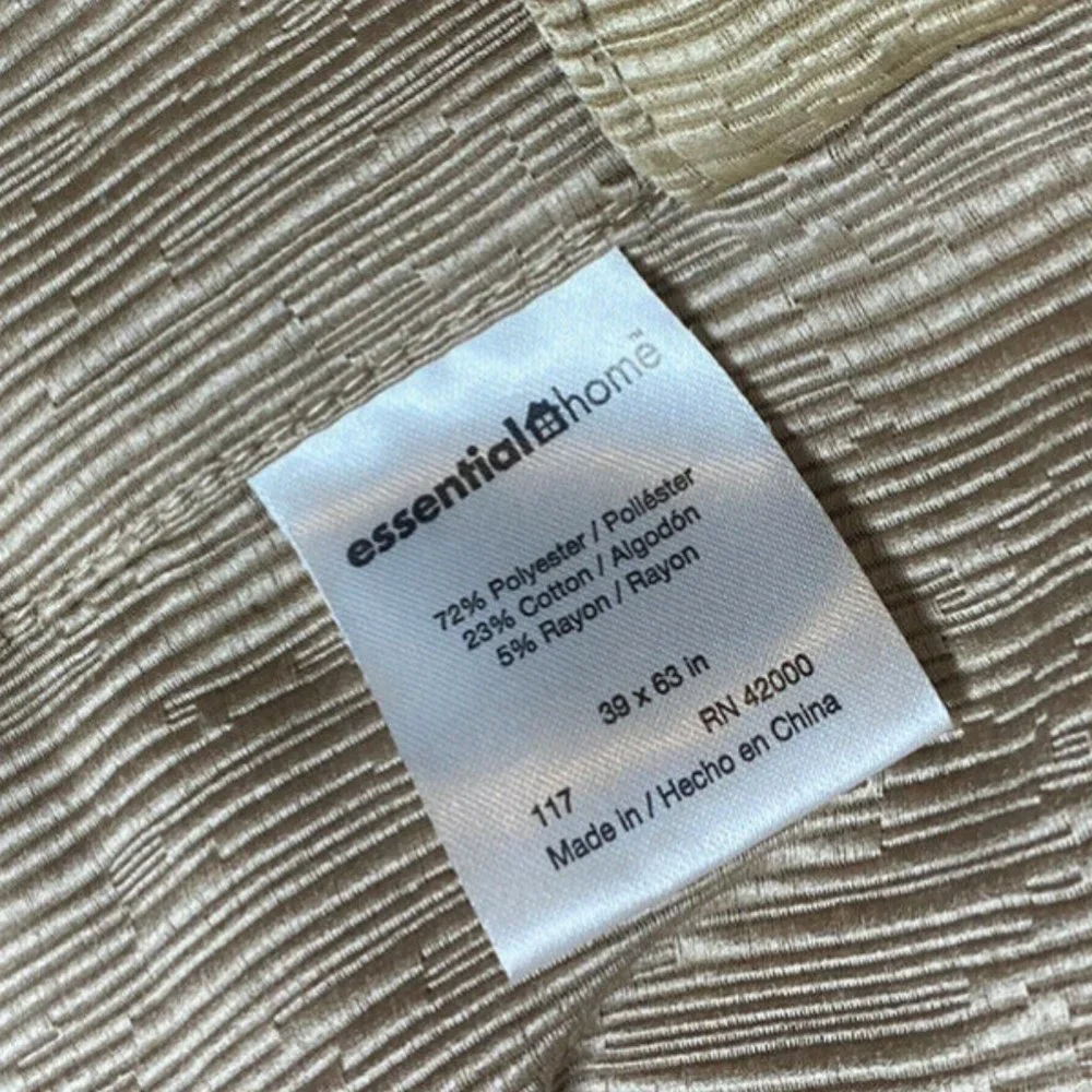 2 Textured Curtains Drapes Panels Beige Taupe
